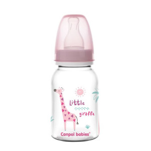 Butelka Wąska 120Ml Bpa Free Plus Smoczek  0M+ Różowa Żyrafa