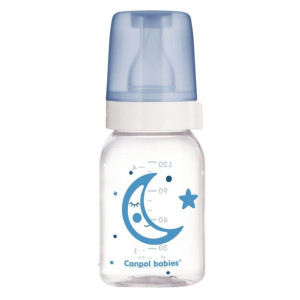 Canpol Babies Butelka Dla Niemowlaka Szklana 120Ml Niebieska + Smoczek 3M+
