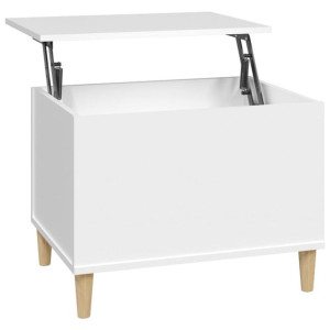 Stolik kawowy, biały 60x44,5x45 cm, materiał drewnopochodny