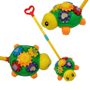 Pchacz Pchanka Żółw Kolorowy 63cm Dźwięki Duża