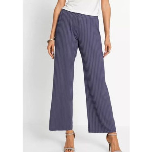 Bonprix Casualowe Ściągacz Szerokie Proste Nogawki Paski 40-42 908193