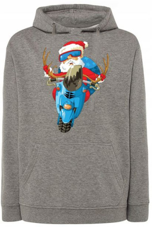 Bluza męska nadruk Mikołaj Motocyklista r.3XL