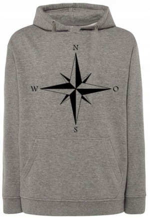 Bluza męska nadruk Róża Wiatrów KOMPAS r.S