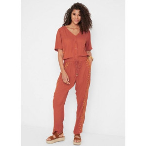 Bonprix Marszczony Kreszowany Kombienzon Overall Nadruk Boho 48-50 920619