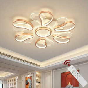 Lampa Sufitowa Led Sterowana Pilotem Elena Śr.82 Cm Złoto Różowe