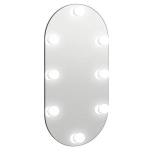 Lustro z oświetleniem LED, 80 x 40 cm, szklane, owalne