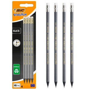 BiC Evolution Black Ołówek Syntetyczny HB 4 sztuki