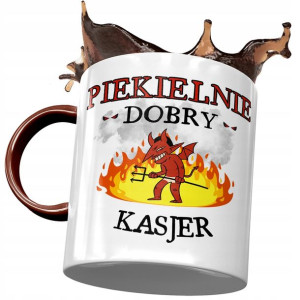 Kubek Bordowy Dla Kasjera Piekielnie Dobry Kasjer
