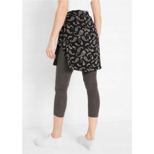 Bonprix Czarna Krótka Wiązana Spódnica Wzór Paisley Mini 48-50 912711