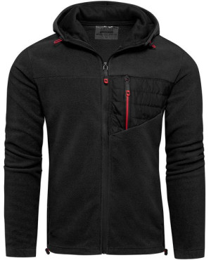 Bluza męska polar z kapturem czarna Recea - XXL