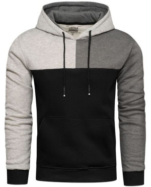 Bluza męska czarno-szara z kapturem Recea - XL