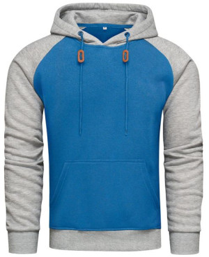 Bluza męska z kapturem szaro-niebieska Recea - XL