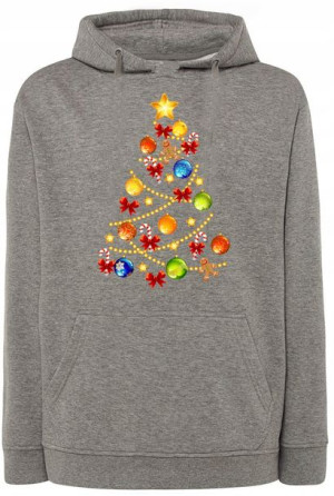 Bluza męska nadruk Świąteczna Choinka r.M