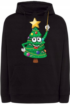 Bluza męska nadruk Święta Happy Choinka r.5XL