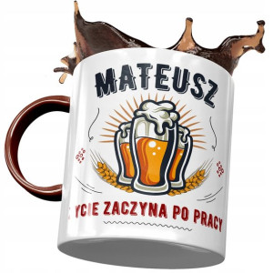 Kubek Bordowy Dla Mateusza Kolegi Męża na Prezent