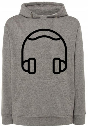 Bluza muzyczny nadruk SŁUCHAWKI r.4XL