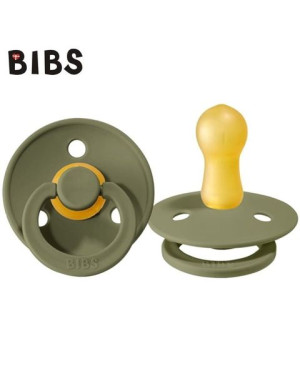 Smoczek uspokajający kauczukowy BIBS OLIVE M 6-18 mcy