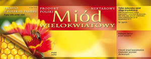 Paczka dużych etykiet na miód wielokwiatowy (100szt) - wzór E114