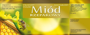 Paczka dużych etykiet na miód rzepakowy (100szt) - wzór E119