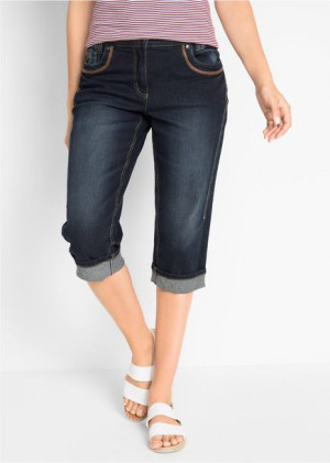 Bonprix Jeansowe Spodnie Rybaczki 3/4 Ze Stretchem Kieszenie 50-52 940531