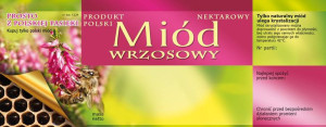 Paczka dużych etykiet na miód wrzosowy (100szt) - wzór E124
