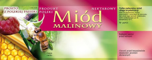 Paczka dużych etykiet na miód malinowy (100szt) - wzór E126