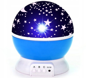 Lampka Nocna Projektor Gwiazd Nieba Obrotowa 2w1