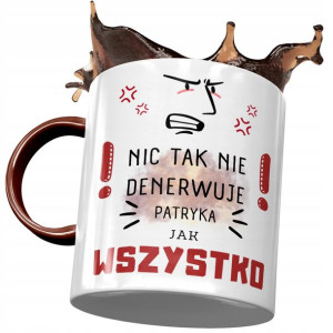 Kubek Bordowy dla Patryka Męża Kolegi Prezent