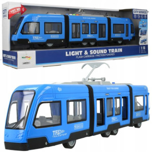 Tramwaj Miejski Przegubowy 44cm Napęd Led Dźwięki