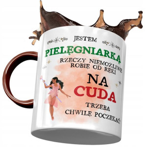 Kubek Bordowy Dla Pielęgniarki Na Cuda Trzeeba