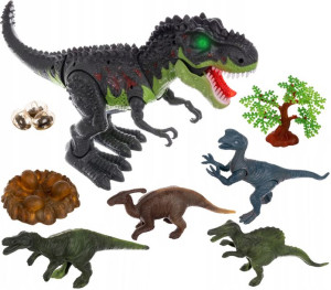Wielki Dinozaur T-rex Chodzi Ryczy Znosi Jaja Ledy