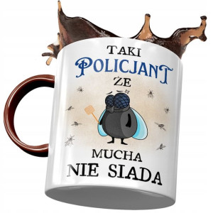 Kubek Bordowy Dla Policjanta Że Mucha Nie Siada