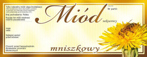 Paczka dużych etykiet na miód mniszkowy (100szt) - wzór E134