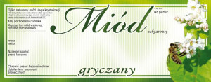 Paczka dużych etykiet na miód gryczany (100szt) - wzór E135