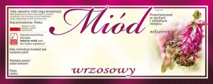 Paczka dużych etykiet na miód wrzosowy (100szt) - wzór E141