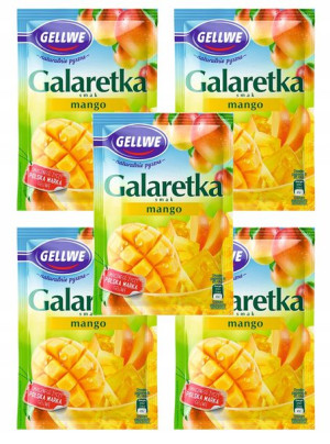 Galaretka GELLWE o Smaku MANGO 5 Sztuk x 72g