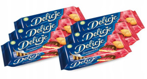 Ciastka DELICJE SZAMPAŃSKIE Malinowe 6 SZTUK