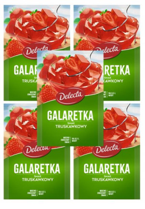 Galaretka DELECTA Truskawkowa 5 Sztuk x 70g