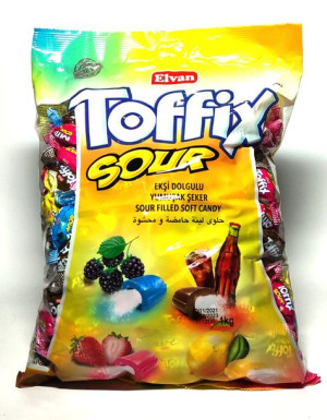 CUKIERKI Elvan TOFFIX SOUR kwaśne musujące 1kg