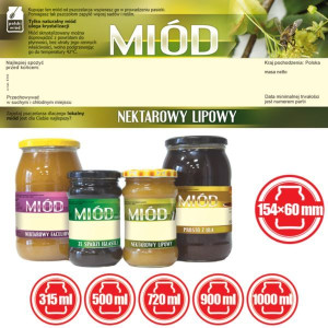 Paczka dużych etykiet na miód lipowy (100szt) - wzór E153
