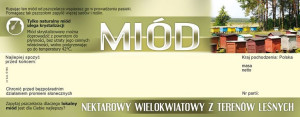 Paczka dużych etykiet na miód z terenów leśnych  (100szt) - wzór E156