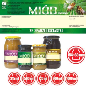 Paczka dużych etykiet na miód ze spadzi liściastej (100szt) - wzór E158