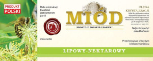 Paczka dużych etykiet na miód lipowy (100szt) - wzór E159