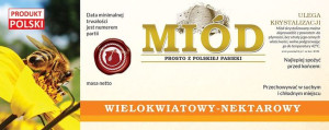Paczka dużych etykiet na miód wielokwiatowy (100szt) - wzór E160
