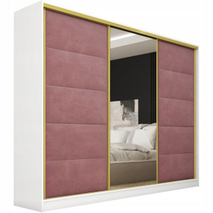 Szafa przesuwna z lustrem 250 cm róż PALERMO
