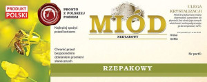 Paczka dużych etykiet na miód rzepakowy (100szt) - wzór E162