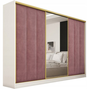 Szafa przesuwna z lustrem 280 cm róż PALERMO