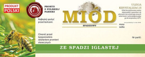 Paczka dużych etykiet na miód ze spadzi iglastej (100szt) - wzór E166