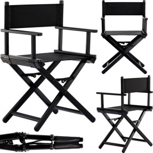 Krzesło fotel do make-up składane aluminium MAKE-UP-02-CICI-BLACK