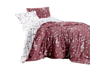 Pościel bawełna 160x200 + poszewki Major Dark Red